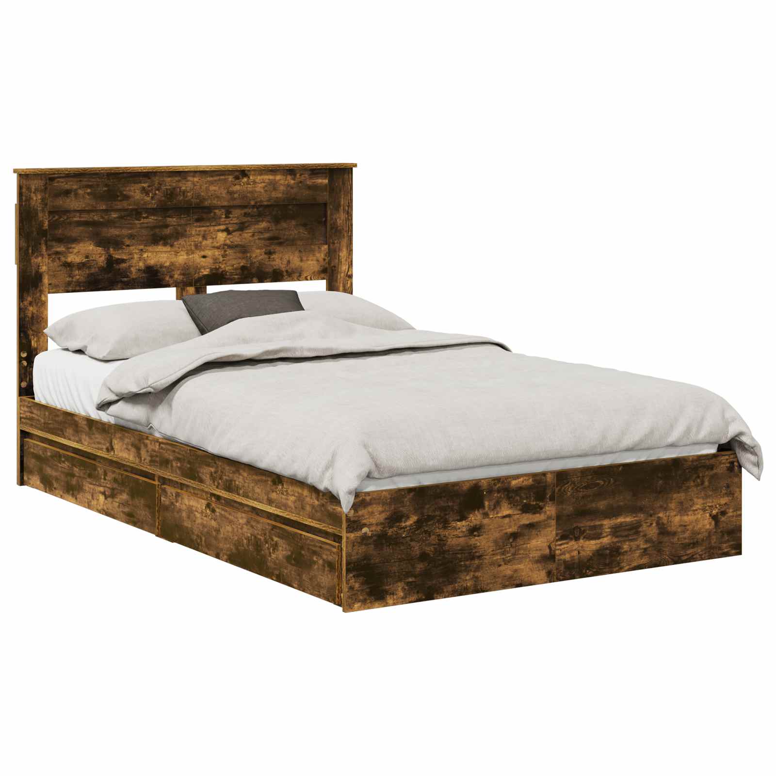 Letto con Contenitore con testiera Rovere fumé 135 x 190 cm | homemem39
