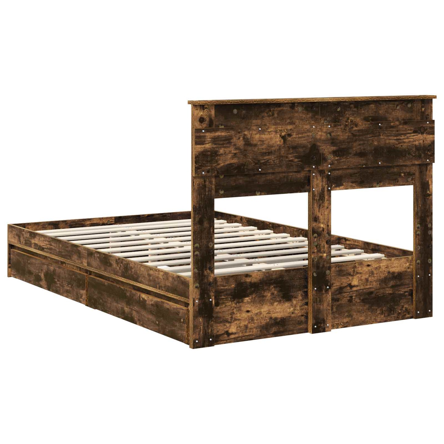Letto con Contenitore con testiera Rovere fumé 135 x 190 cm | homemem39