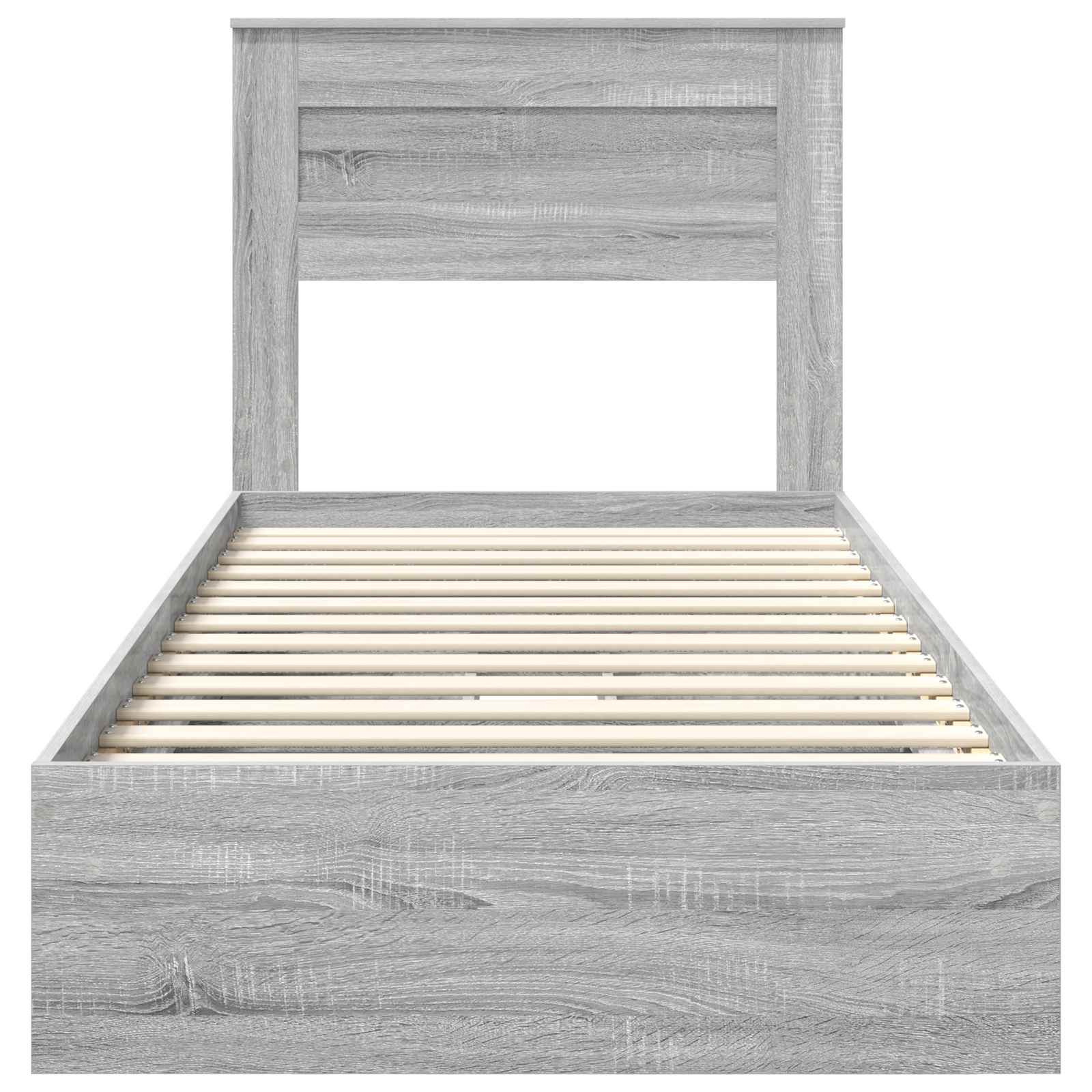 Letto con Contenitore con testiera Grigio Sonoma 100 x 200 cm | homemem39