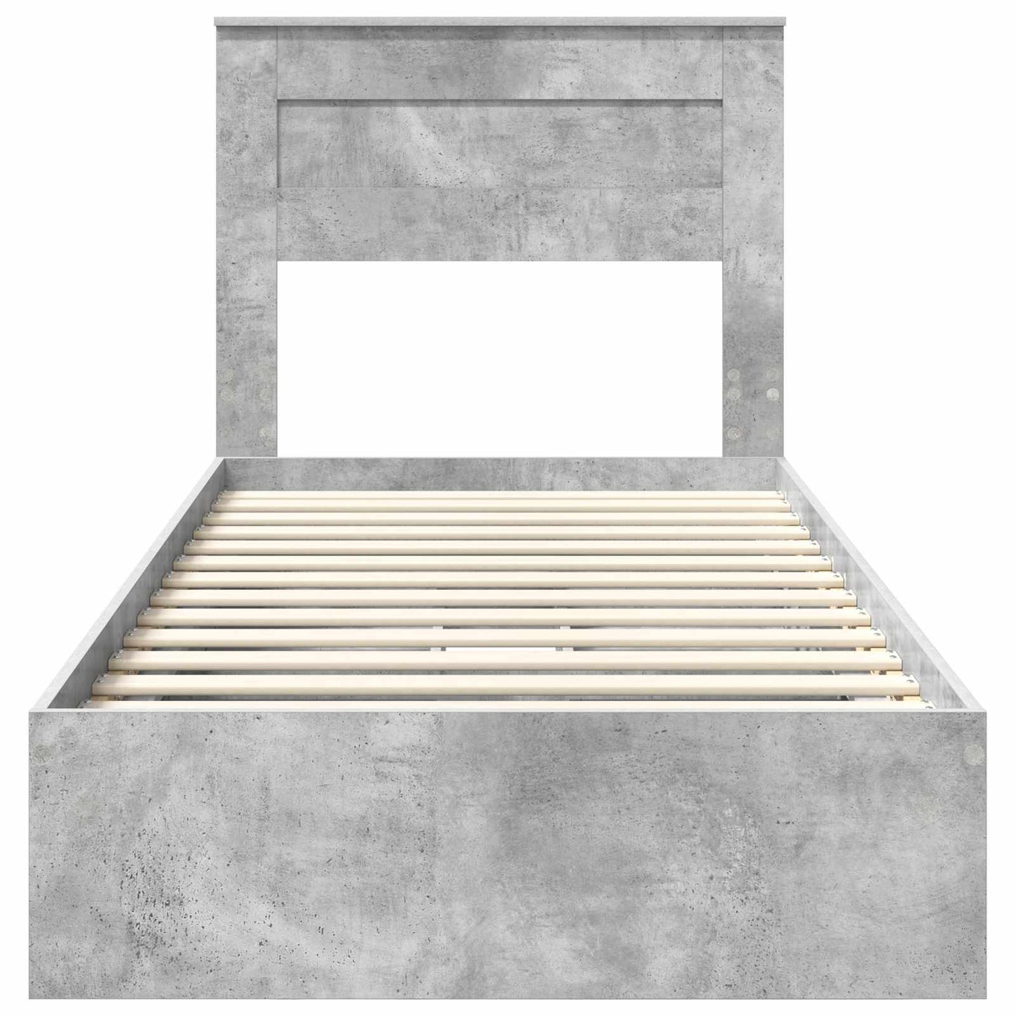 Letto con Contenitore con testiera Grigio cemento 90 x 190 cm | homemem39