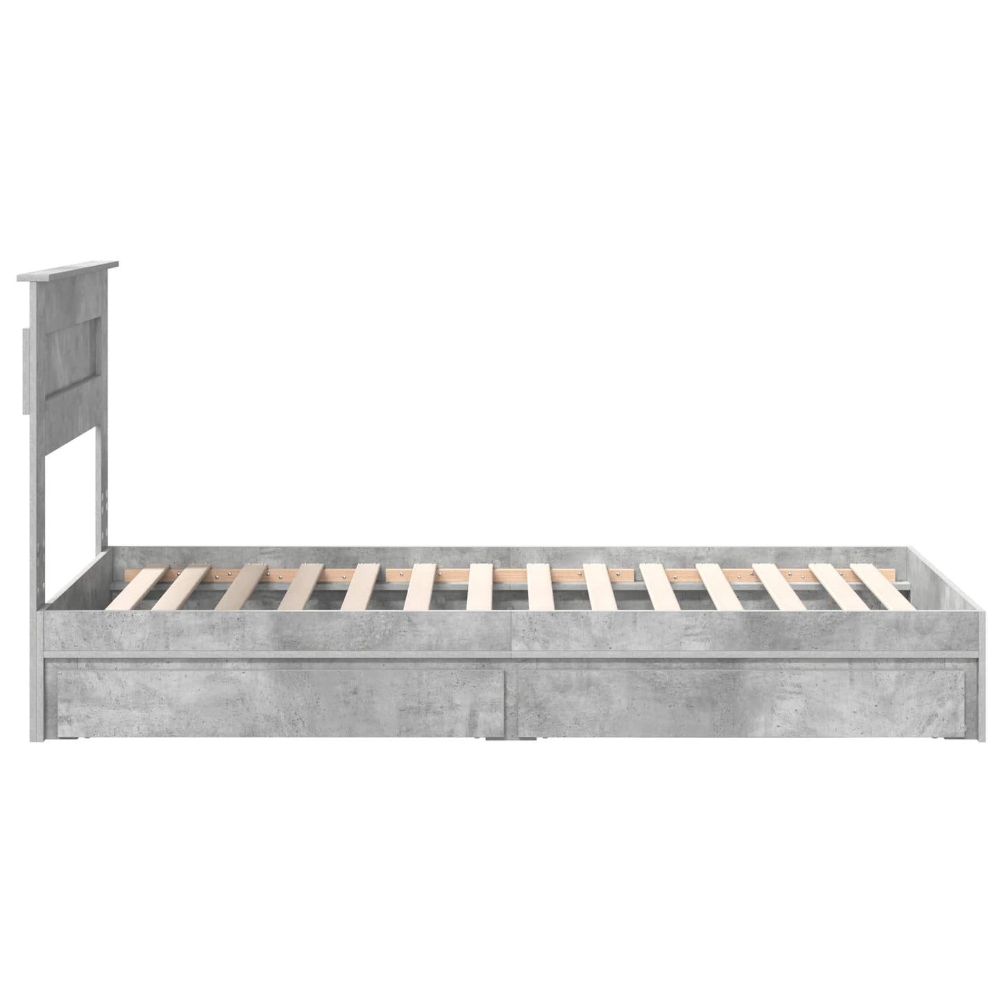 Letto con Contenitore con testiera Grigio cemento 90 x 190 cm | homemem39
