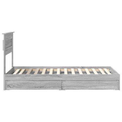 Letto con Contenitore con testiera Grigio Sonoma 90 x 190 cm | homemem39