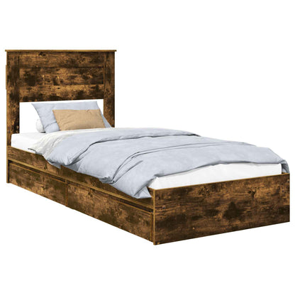 Letto con Contenitore Rovere fumé 90 x 200 cm Legno multistrato | homemem39
