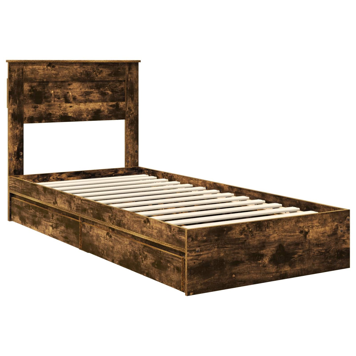 Letto con Contenitore Rovere fumé 90 x 200 cm Legno multistrato | homemem39