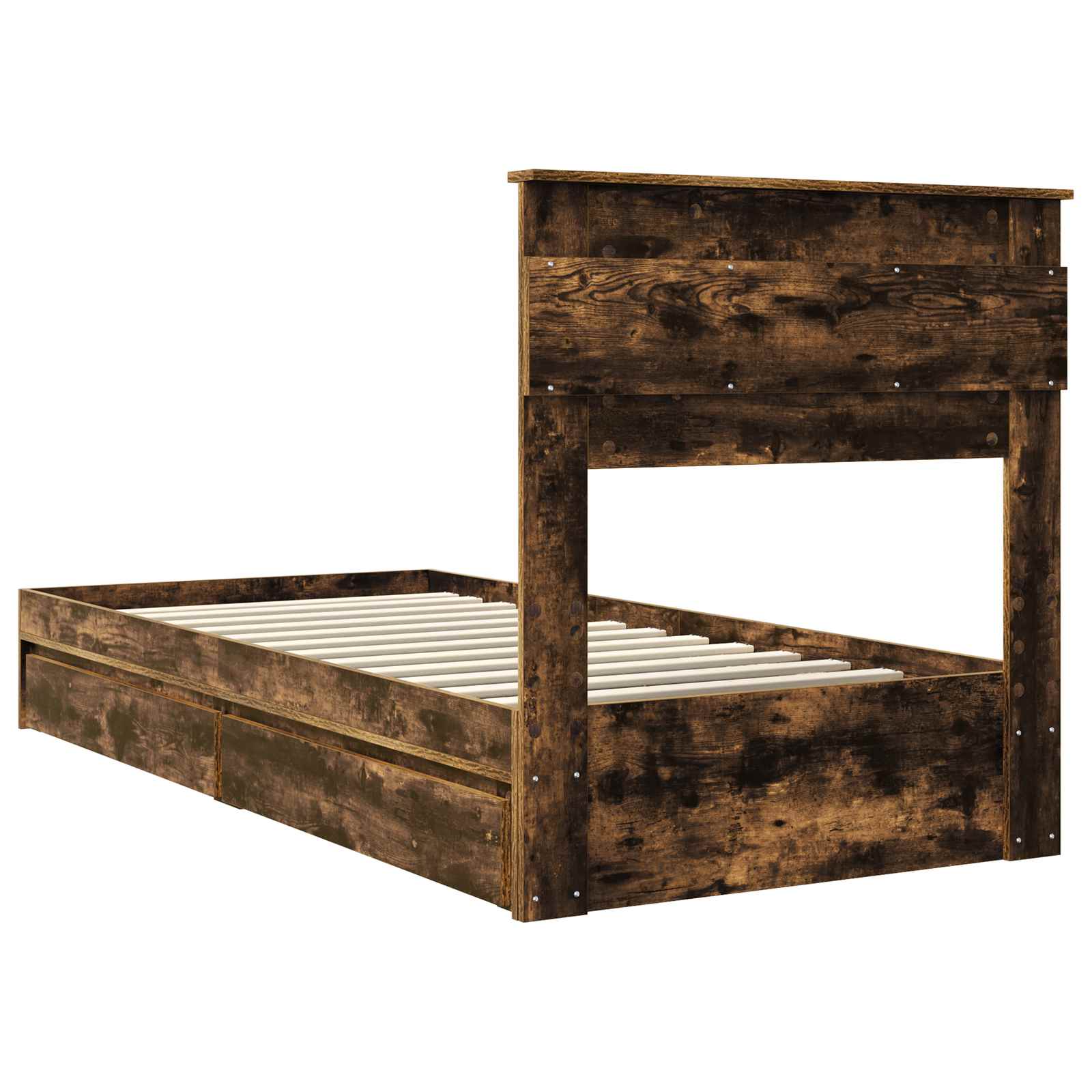 Letto con Contenitore Rovere fumé 90 x 200 cm Legno multistrato | homemem39