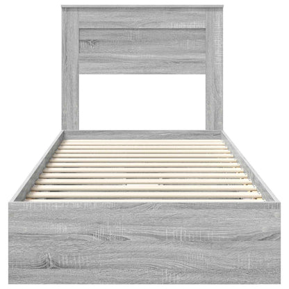 Letto con Contenitore con testiera Grigio Sonoma 90 x 200 cm | homemem39