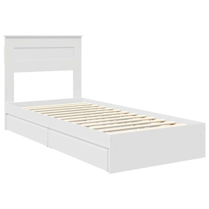 Letto con Contenitore Bianco 75 x 190 cm Legno multistrato