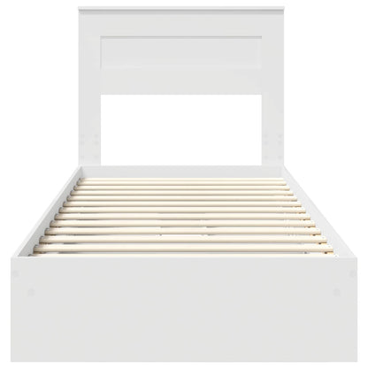 Letto con Contenitore Bianco 75 x 190 cm Legno multistrato