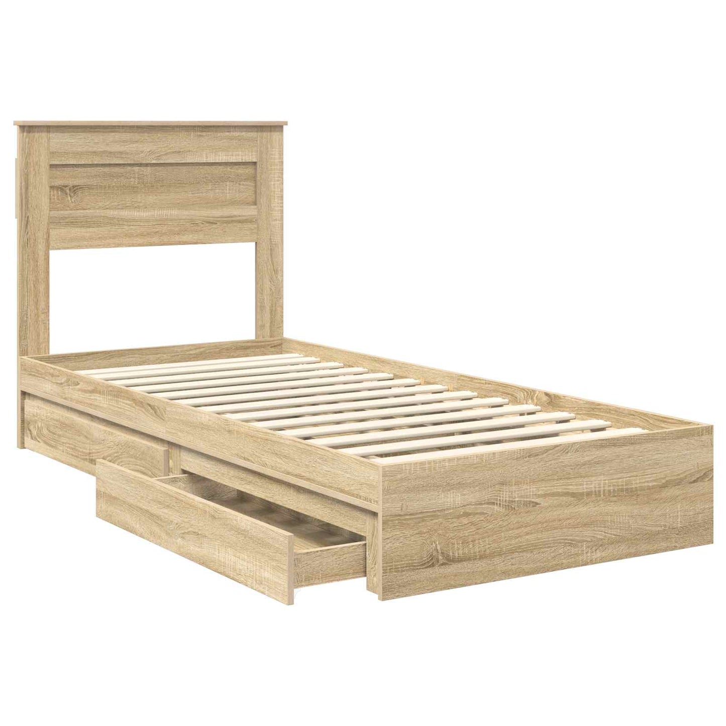 Letto con Contenitore con testiera Rovere Sonoma 75 x 190 cm | homemem39