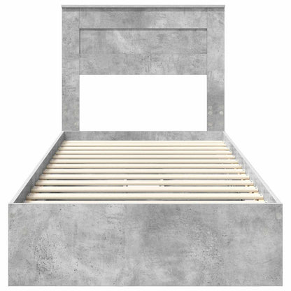 Letto con Contenitore con testiera Grigio cemento 75 x 190 cm | homemem39