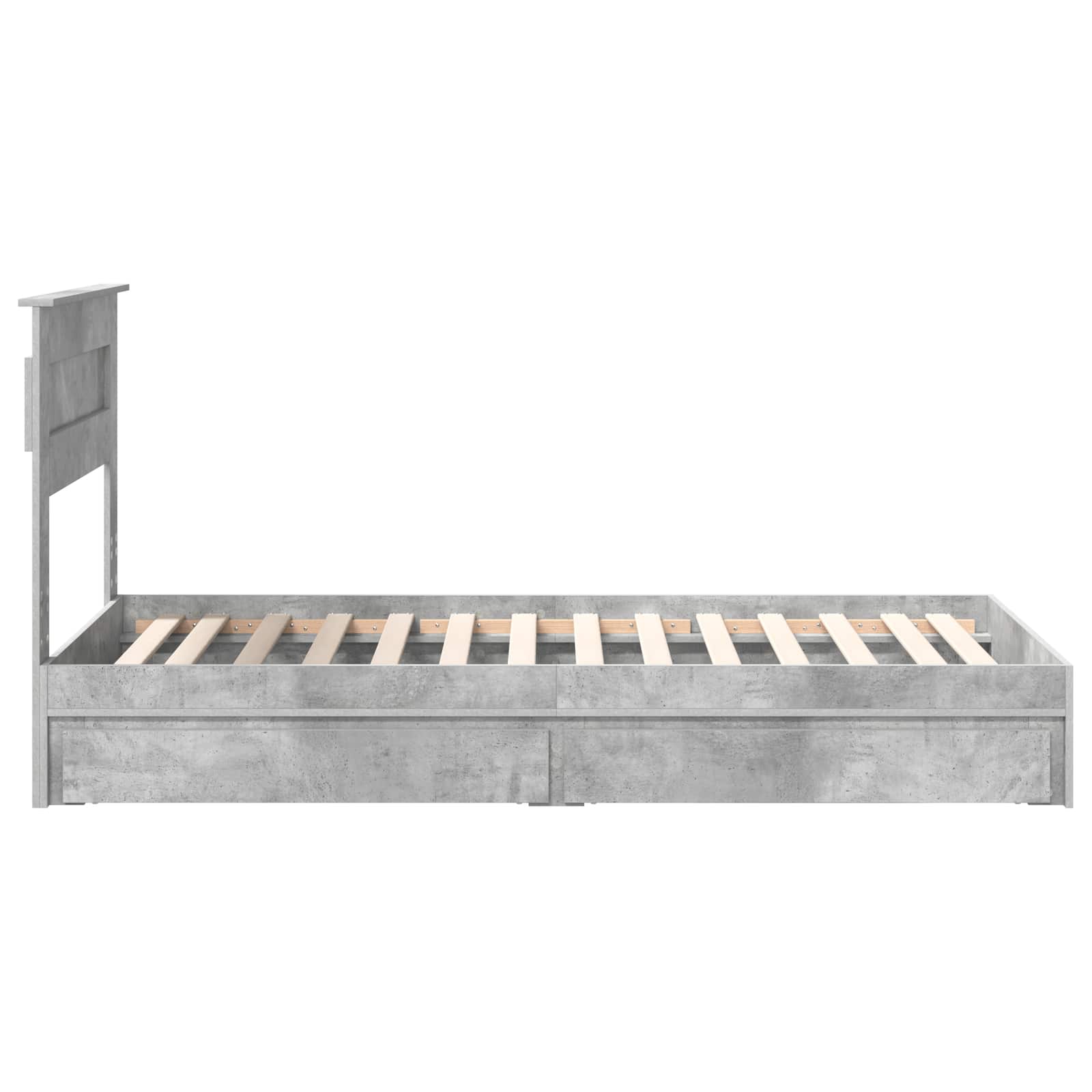 Letto con Contenitore con testiera Grigio cemento 75 x 190 cm | homemem39