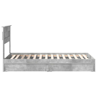 Letto con Contenitore con testiera Grigio cemento 75 x 190 cm | homemem39