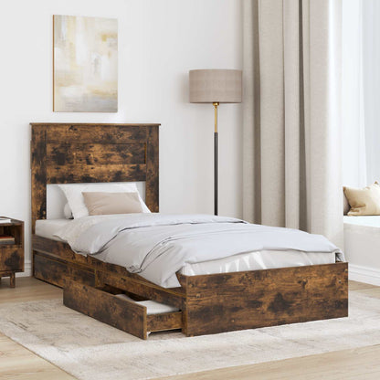 Letto con Contenitore Rovere fumé 75 x 190 cm Legno multistrato | homemem39