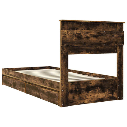 Letto con Contenitore Rovere fumé 75 x 190 cm Legno multistrato | homemem39