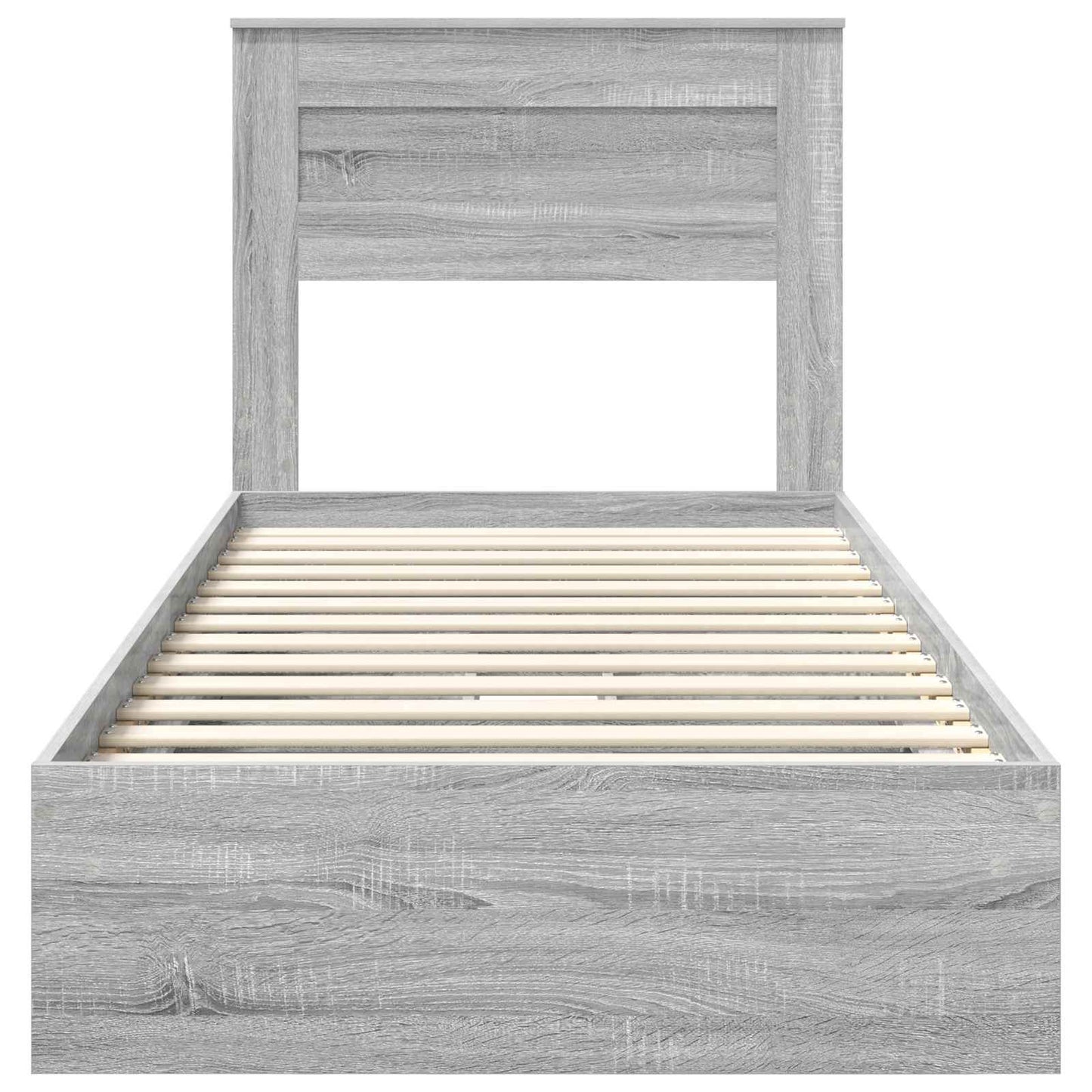Letto con Contenitore con testiera Grigio Sonoma 75 x 190 cm | homemem39