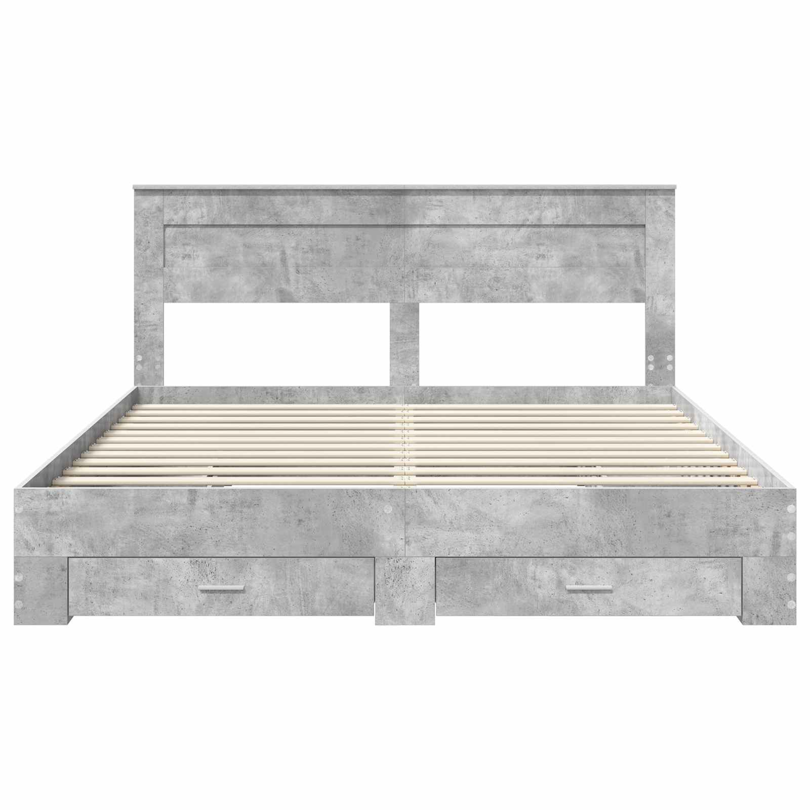 Struttura del letto con testiera Grigio cemento 200 x 200 cm | homemem39