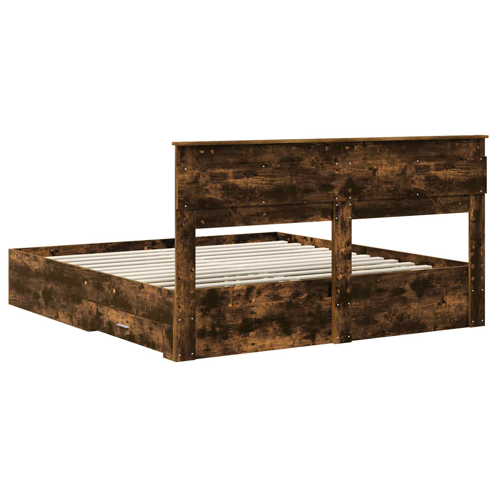 Struttura del letto Rovere fumé 200 x 200 cm Legno multistrato | homemem39