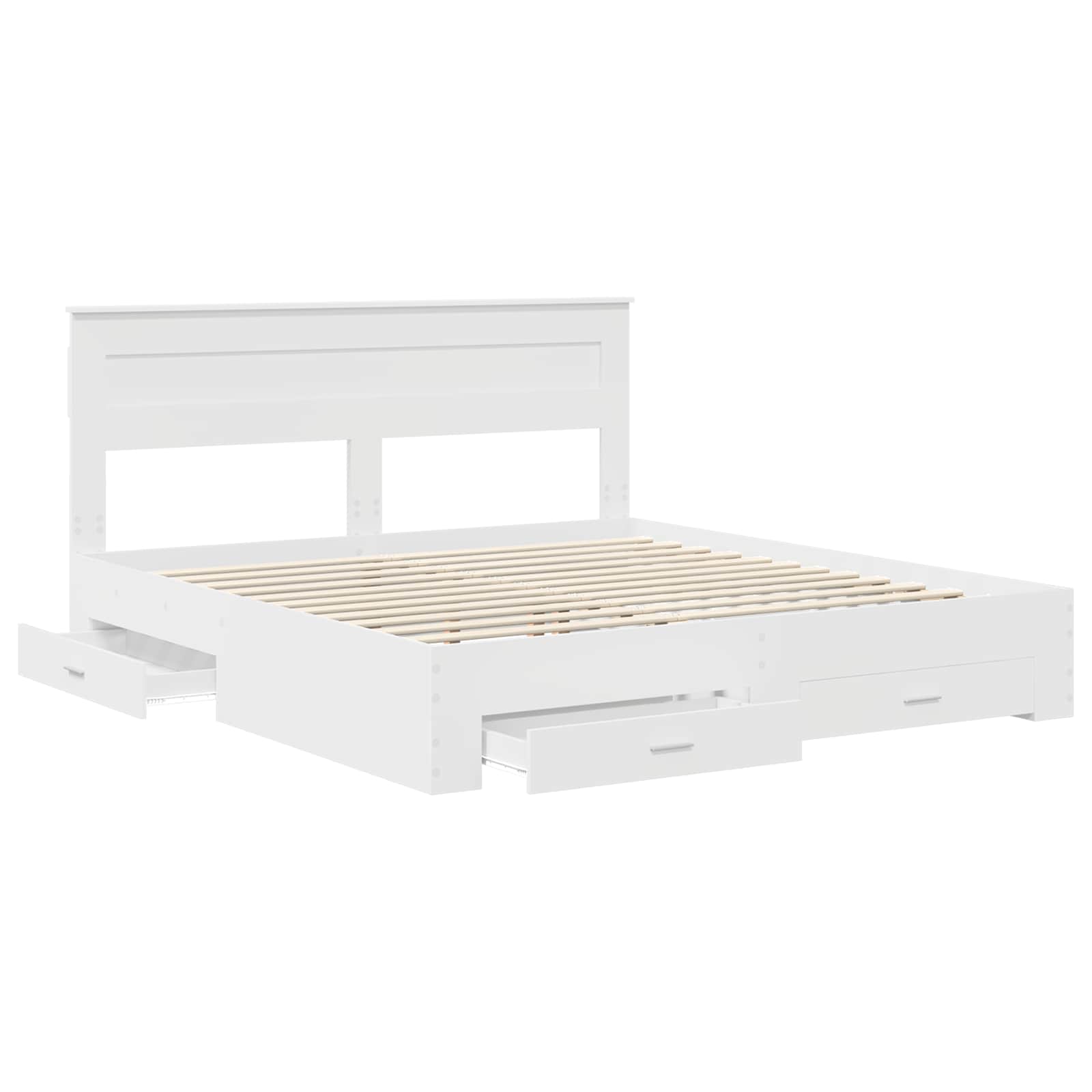 Struttura del letto Bianco 180 x 200 cm Legno multistrato | homemem39