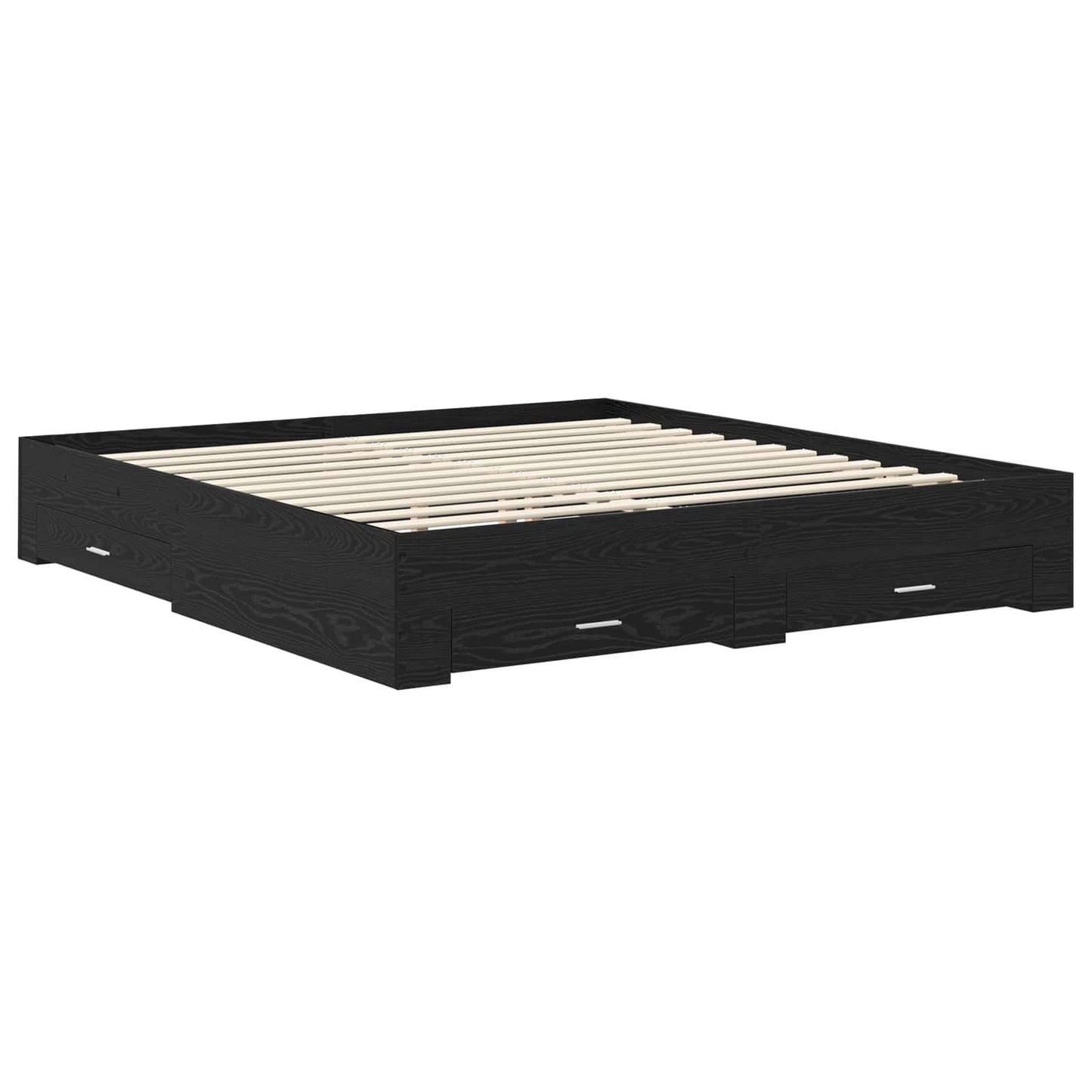 Struttura del letto Rovere Nero 180 x 200 cm Legno multistrato | homemem39