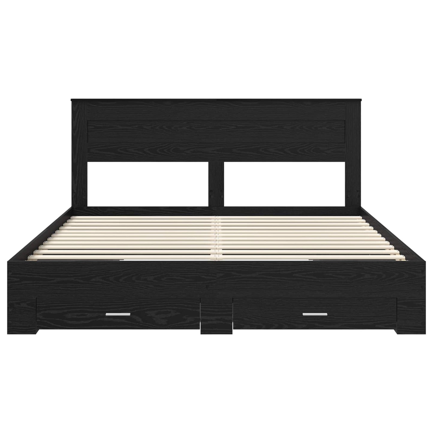 Struttura del letto Rovere Nero 180 x 200 cm Legno multistrato | homemem39