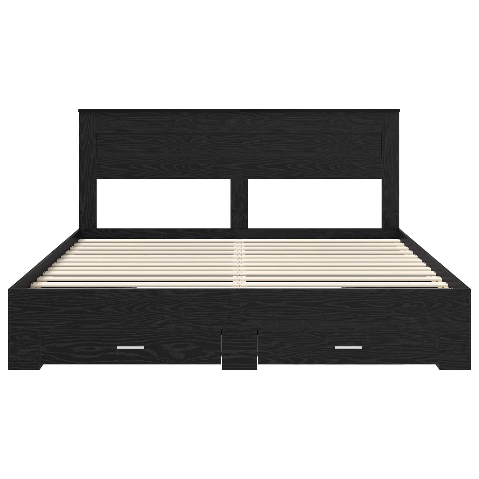 Struttura del letto Rovere Nero 180 x 200 cm Legno multistrato | homemem39