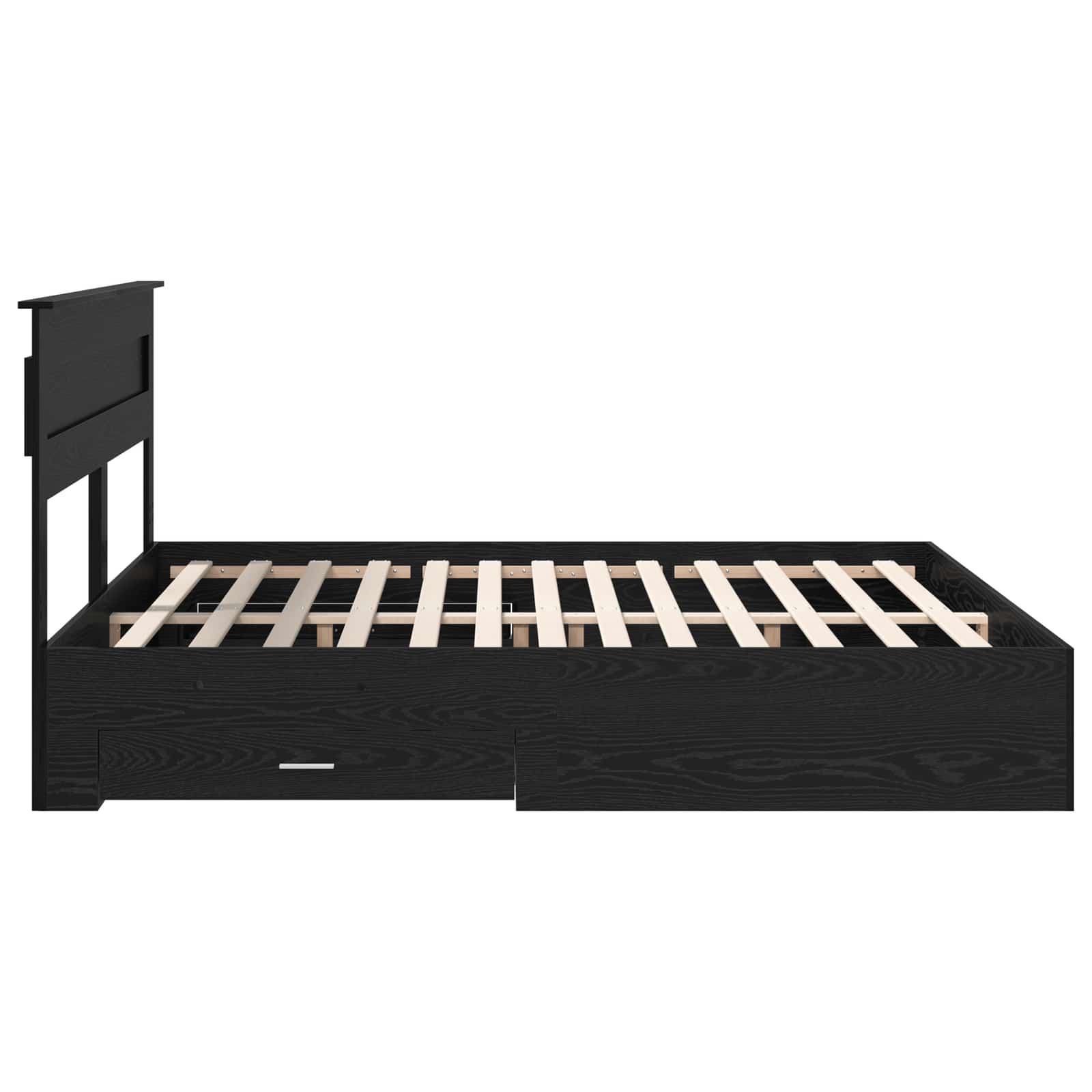Struttura del letto Rovere Nero 180 x 200 cm Legno multistrato | homemem39