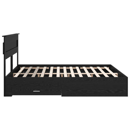 Struttura del letto Rovere Nero 180 x 200 cm Legno multistrato | homemem39