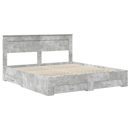 Struttura del letto con testiera Grigio cemento 180 x 200 cm | homemem39