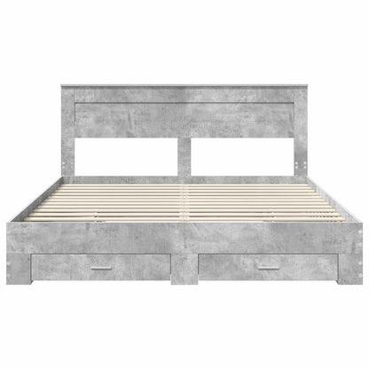 Struttura del letto con testiera Grigio cemento 180 x 200 cm | homemem39