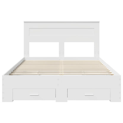 Struttura del letto Bianco 160 x 200 cm Legno multistrato | homemem39