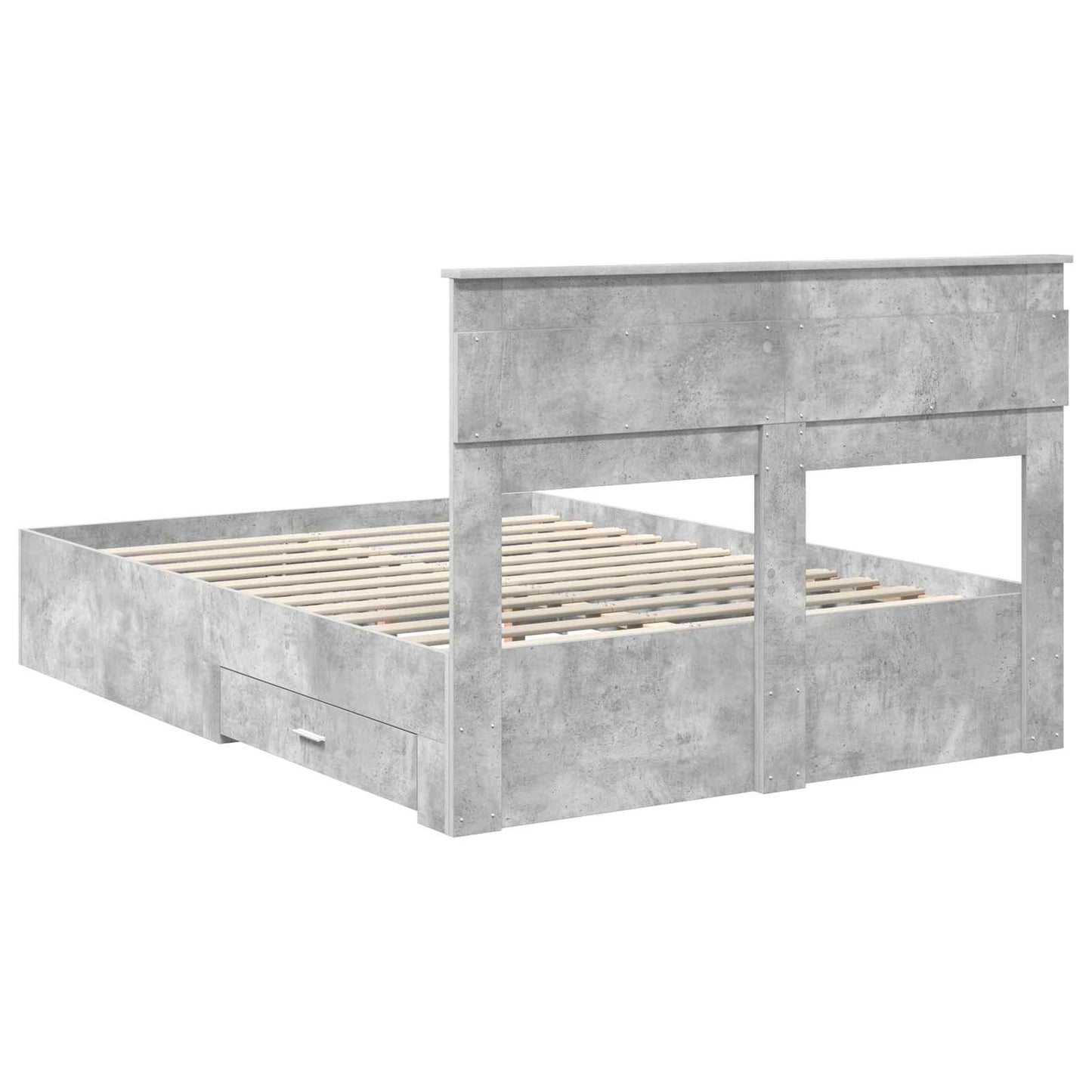 Struttura del letto con testiera Grigio cemento 160 x 200 cm | homemem39