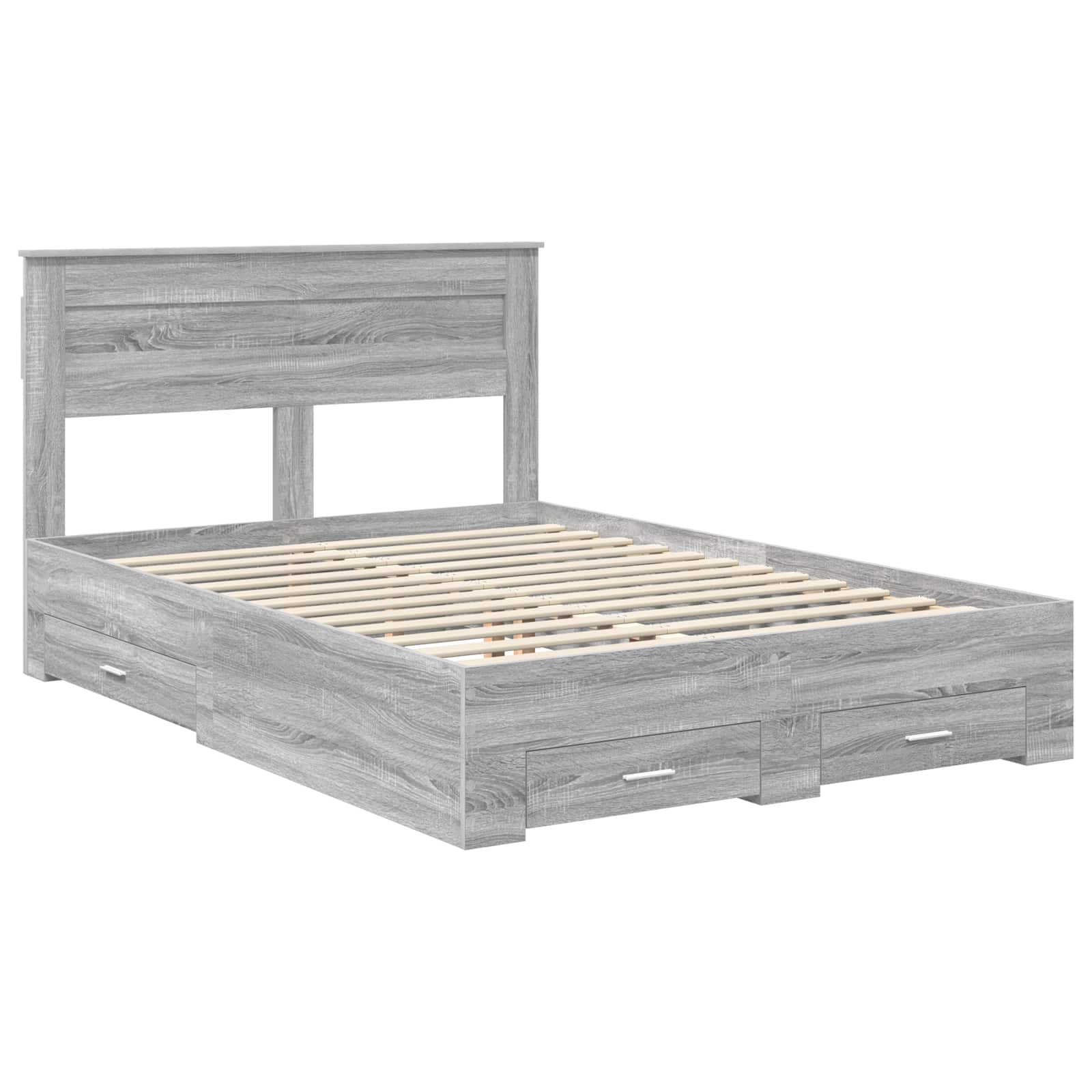 Struttura del letto con testiera Grigio Sonoma 160 x 200 cm | homemem39