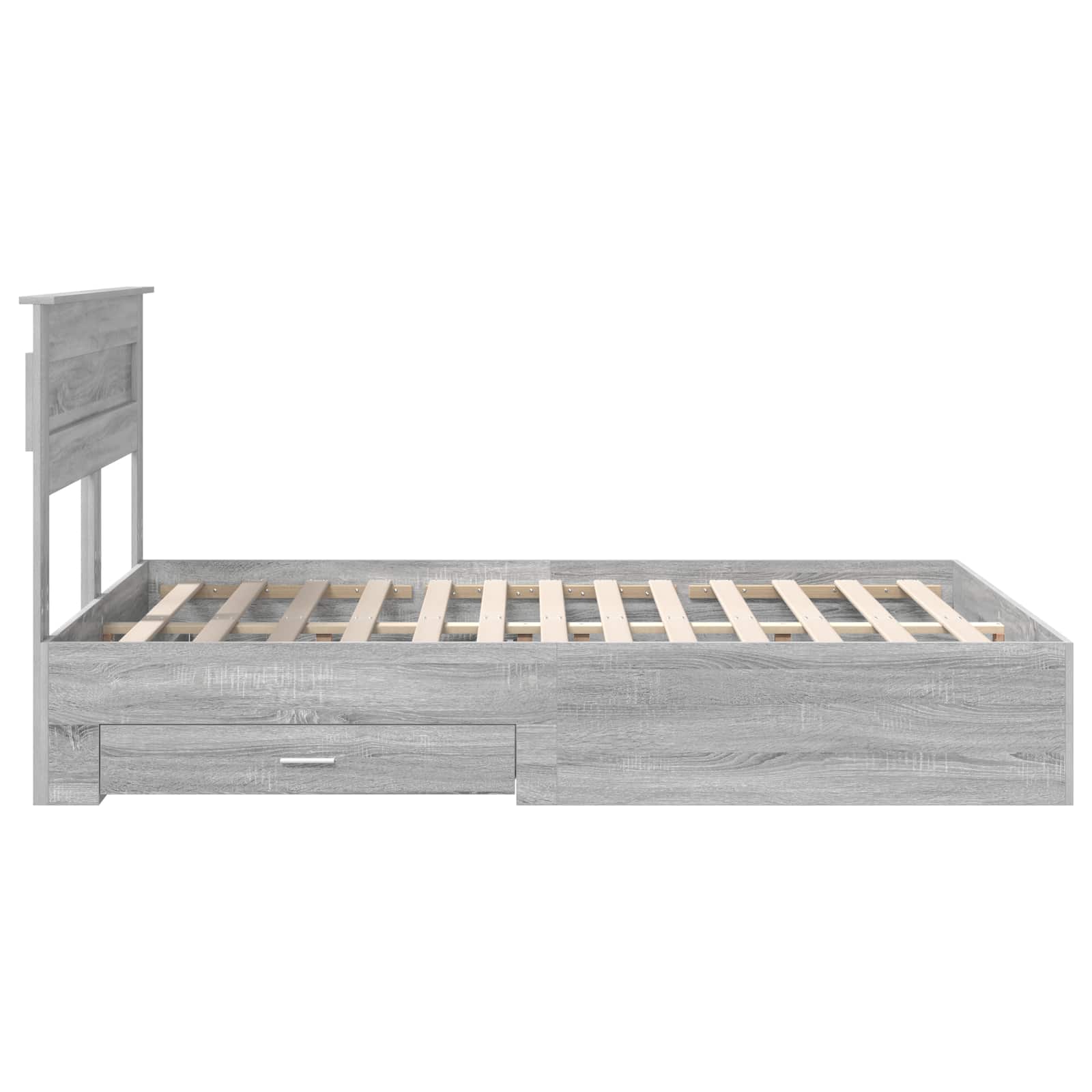 Struttura del letto con testiera Grigio Sonoma 160 x 200 cm | homemem39