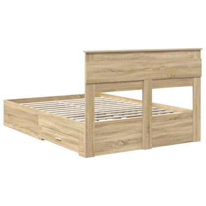 Struttura del letto con testiera Rovere Sonoma 140 x 190 cm | homemem39