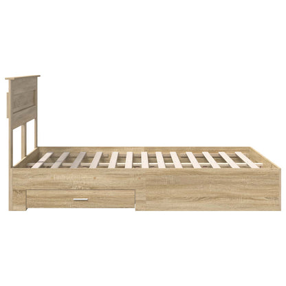 Struttura del letto con testiera Rovere Sonoma 140 x 190 cm | homemem39