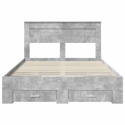 Struttura del letto con testiera Grigio cemento 140 x 190 cm | homemem39