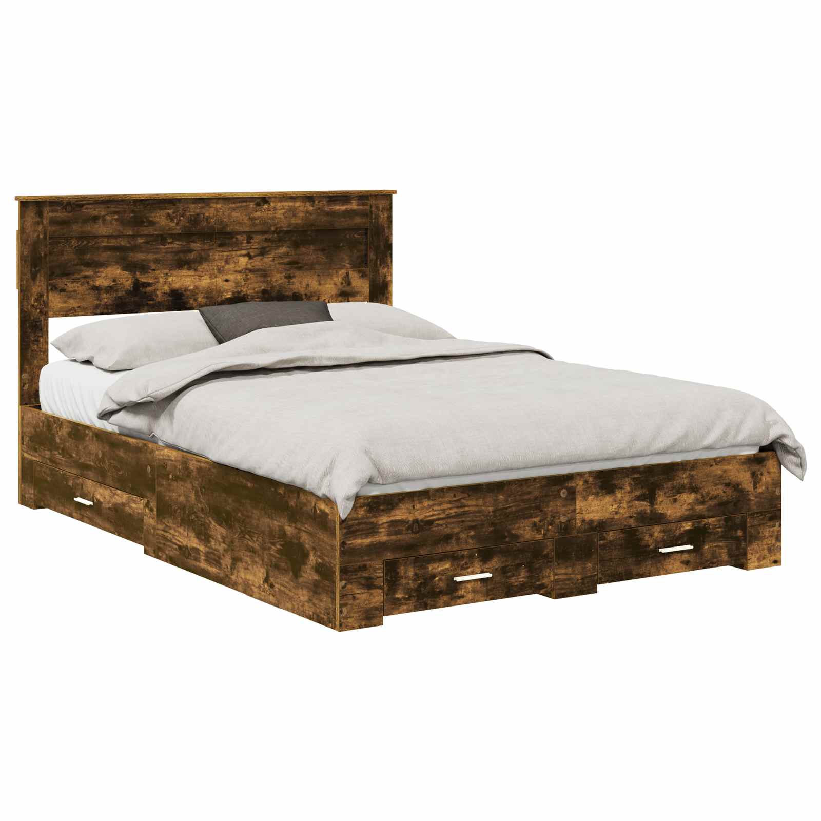 Struttura del letto Rovere fumé 140 x 190 cm Legno multistrato | homemem39