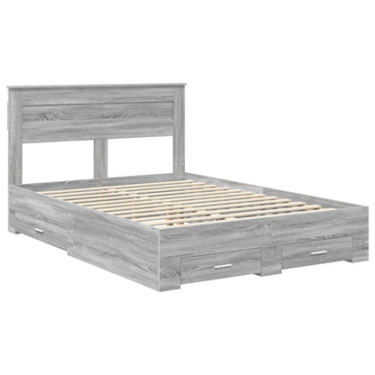 Struttura del letto con testiera Grigio Sonoma 140 x 190 cm | homemem39