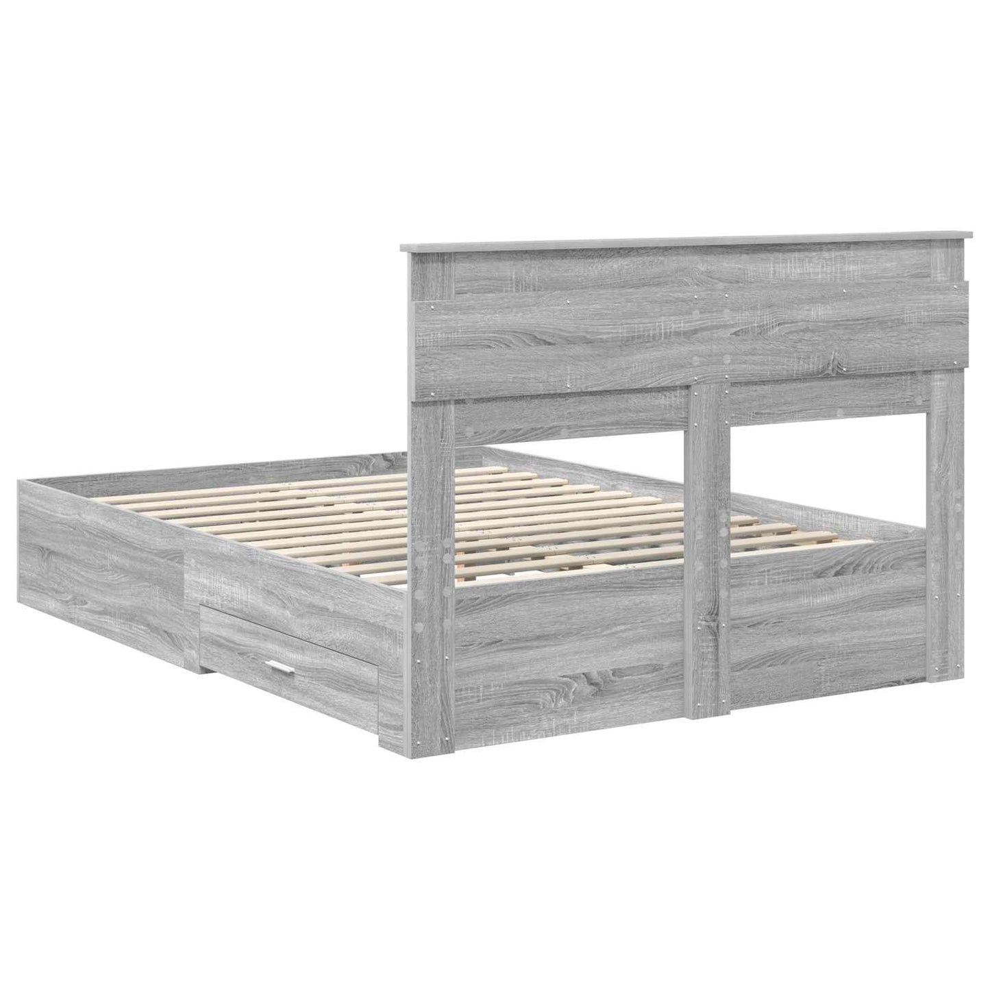 Struttura del letto con testiera Grigio Sonoma 140 x 190 cm | homemem39