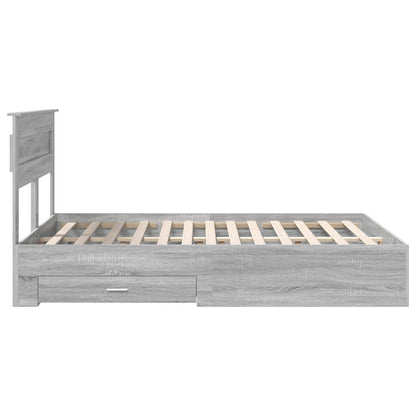 Struttura del letto con testiera Grigio Sonoma 140 x 190 cm | homemem39