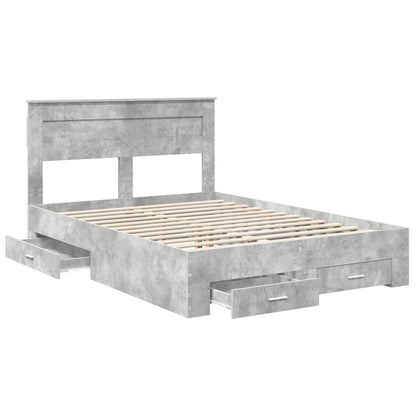 Struttura del letto con testiera Grigio cemento 140 x 200 cm | homemem39
