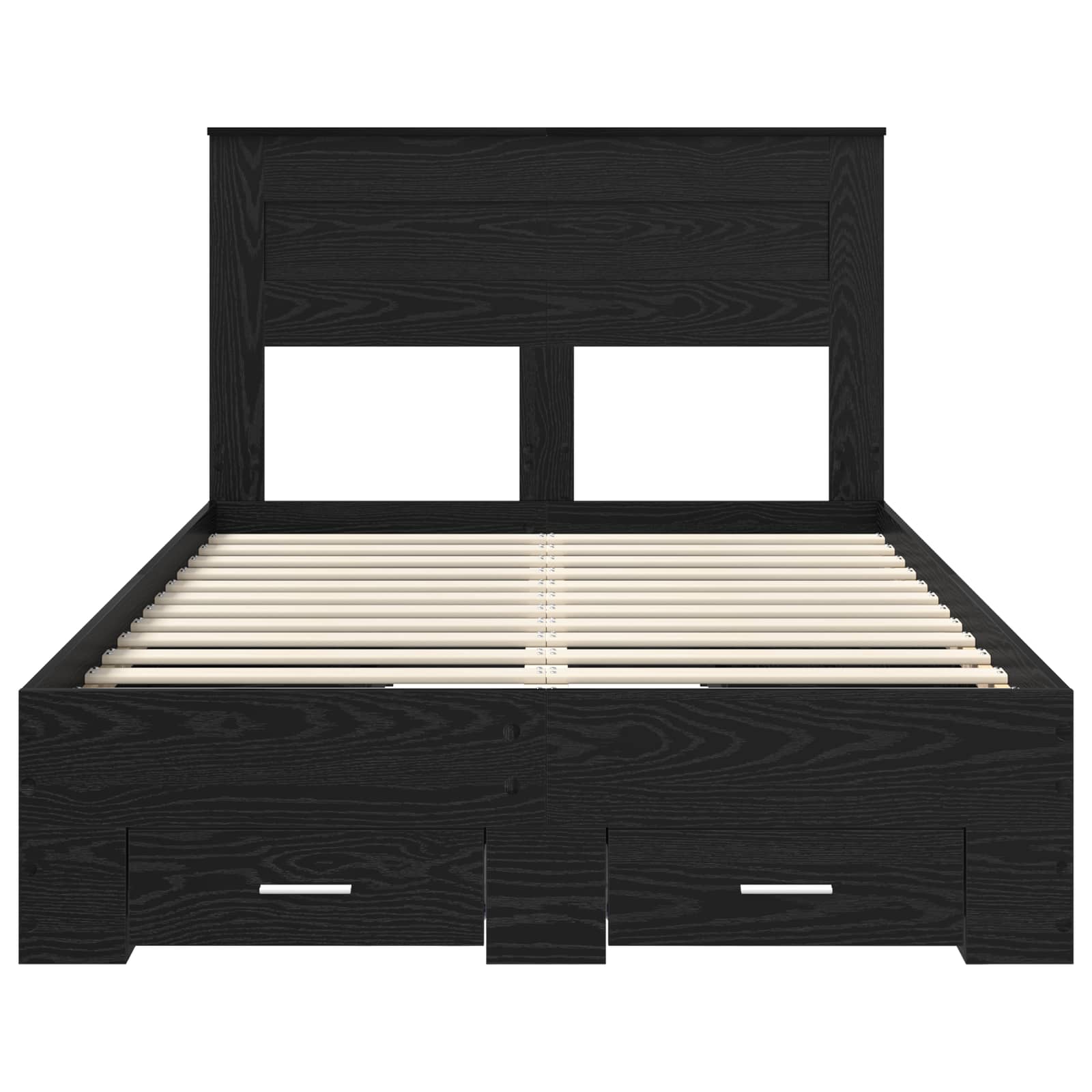 Struttura del letto Rovere Nero 135 x 190 cm Legno multistrato | homemem39