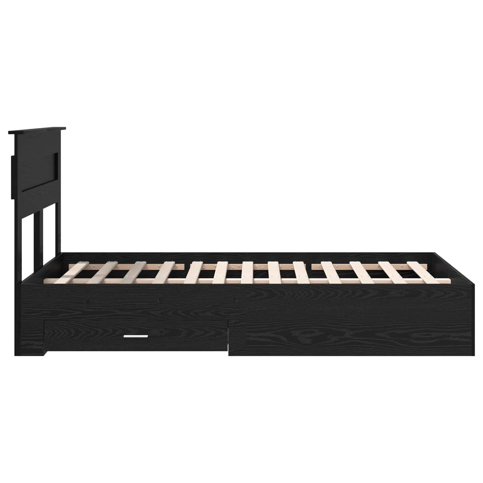 Struttura del letto Rovere Nero 135 x 190 cm Legno multistrato | homemem39
