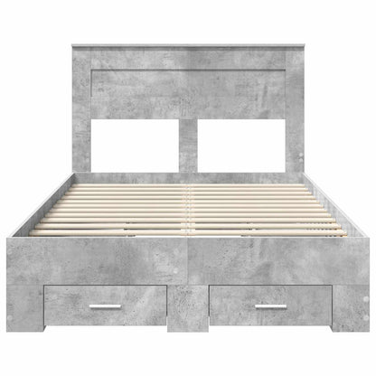 Struttura del letto con testiera Grigio cemento 135 x 190 cm | homemem39