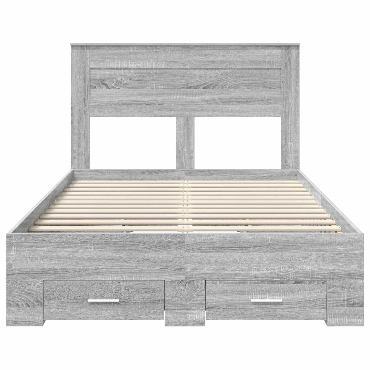 Struttura del letto con testiera Grigio Sonoma 135 x 190 cm | homemem39