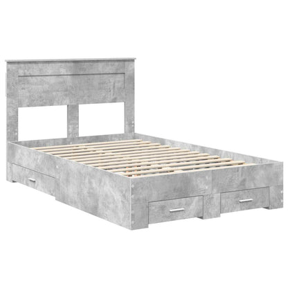 Struttura del letto con testiera Grigio cemento 120 x 190 cm | homemem39