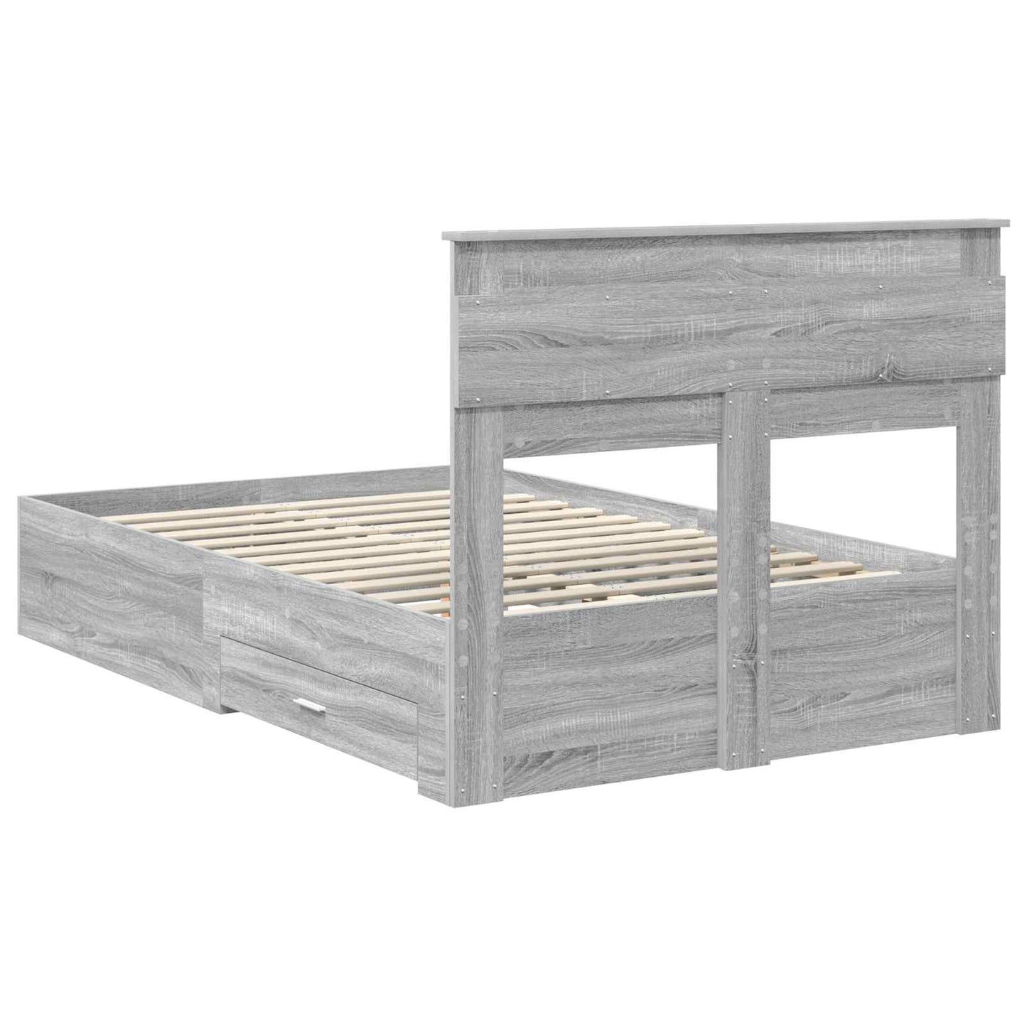 Struttura del letto con testiera Grigio Sonoma 120 x 190 cm | homemem39