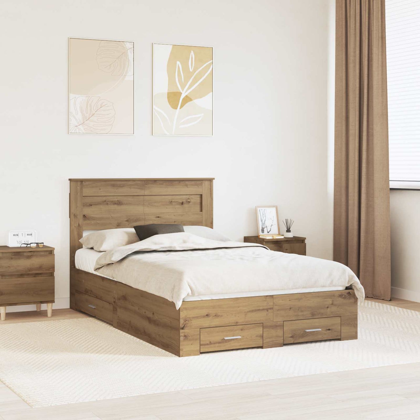 Struttura del letto Rovere artigianale 120 x 190 cm | homemem39