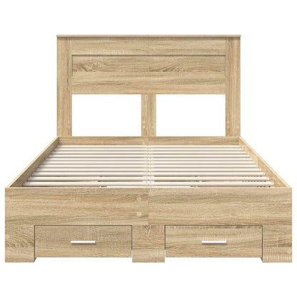 Struttura del letto con testiera Rovere Sonoma 120 x 200 cm | homemem39
