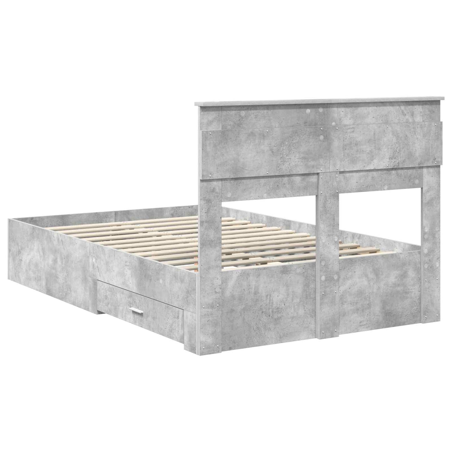 Struttura del letto con testiera Grigio cemento 120 x 200 cm | homemem39